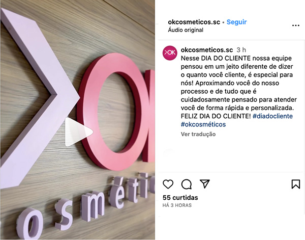 Dia do Cliente - Instagram OK Cosméticos